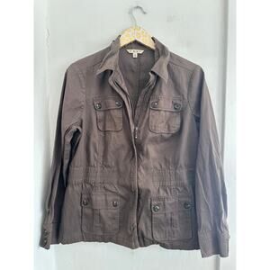 CAbi Women's Brown Utility Shacket Full Zip | Size Large